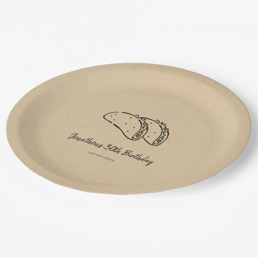 Tacos verjaardagsfeestje papieren bordje (Gekanteld)