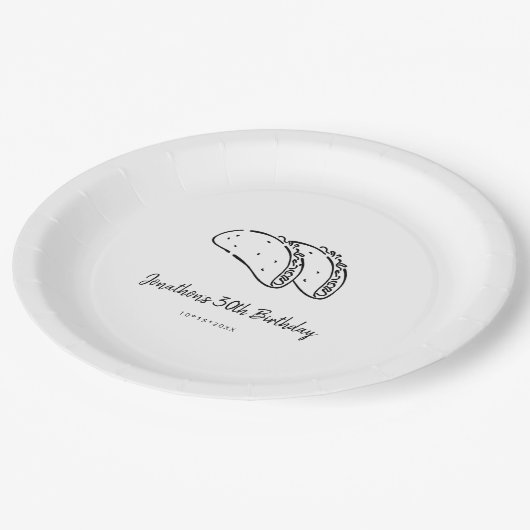 Tacos verjaardagsfeestje papieren bordje (Gekanteld)