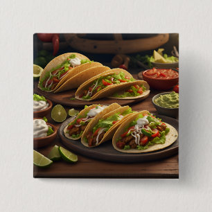 Taco's Vierkante Button 5,1 Cm