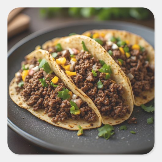 Taco's Vierkante Sticker (Voorkant)