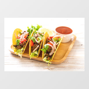 Taco's Vlees Mexicaans Eten Afbeelding Restaurant Raamsticker
