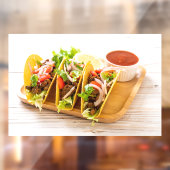 Taco's Vlees Mexicaans Eten Afbeelding Restaurant Raamsticker (Vel 2)