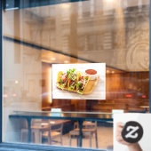 Taco's Vlees Mexicaans Eten Afbeelding Restaurant Raamsticker (Cafe Raam)