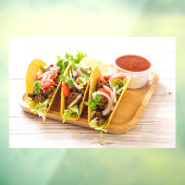 Tacos Vlees Mexicaans restaurant voor Afbeelding v Raamsticker (Vel 3)
