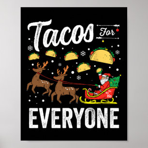 Taco's voor iedereen Kerst Taco Grappig Kerstman Poster