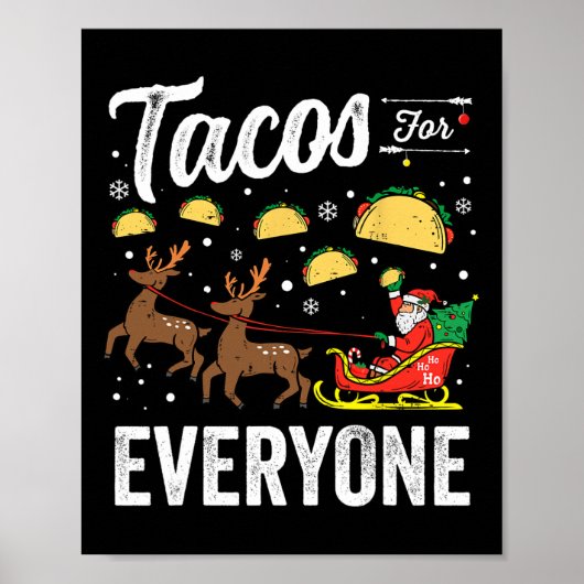 Taco's voor iedereen Kerst Taco Grappig Kerstman Poster (Voorkant)
