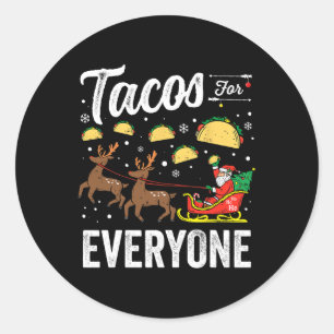 Taco's voor iedereen Kerst Taco Grappig Kerstman Ronde Sticker