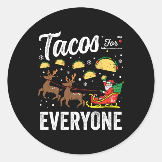 Taco's voor iedereen Kerst Taco Grappig Kerstman Ronde Sticker (Voorkant)