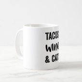 Tacos-wijn en -katten koffiemok (Voorkant links)