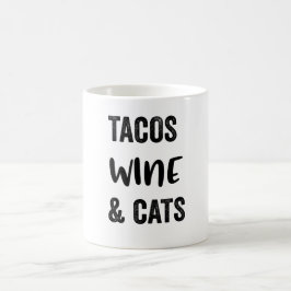 Tacos-wijn en -katten koffiemok