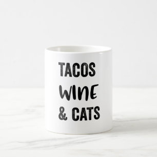 Tacos-wijn en -katten koffiemok