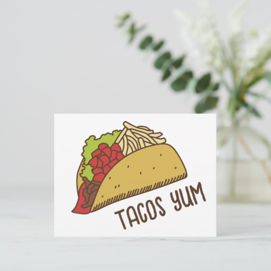 Tacos Yum Briefkaart (Staand voorkant)