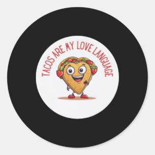 Taco's zijn mijn liefdestaal Funny Mexicaanse Vale Ronde Sticker