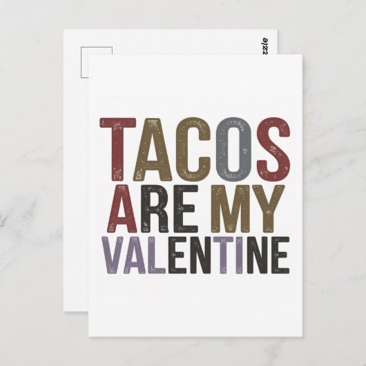 Tacos zijn mijn Valentijn Briefkaart (Voorkant / Achterkant)