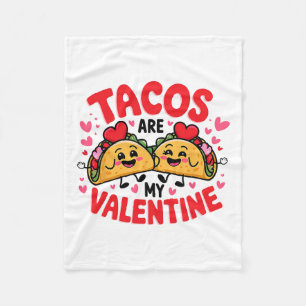 Taco's zijn mijn Valentijn Funny Taco Foodie Mexic Fleece Deken