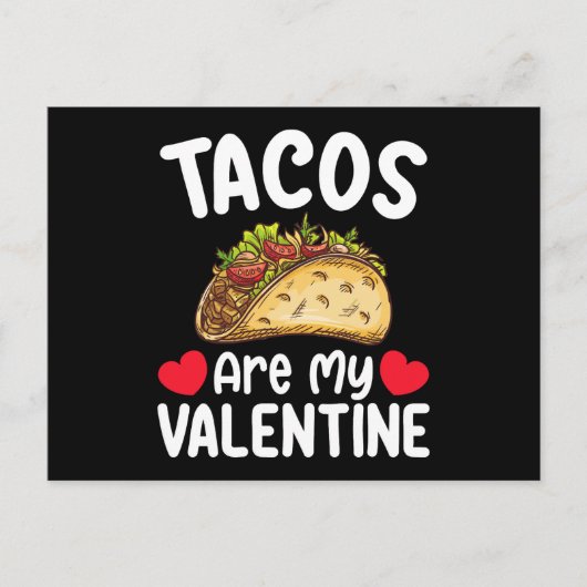 taco's zijn mijn valentijnsdag grappige voedsel li briefkaart (Voorkant)
