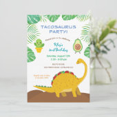 Tacosaurus Birthday Party - dinosaurus en tacos! Kaart (Staand voorkant)