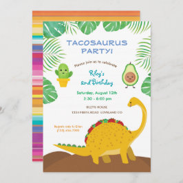 Tacosaurus Birthday Party - dinosaurus en tacos! Kaart