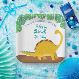 Tacosaurus Birthday Party - dinosaurus en tacos! Papieren Bordje