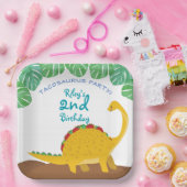 Tacosaurus Birthday Party - dinosaurus en tacos! Papieren Bordje (Feest)