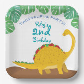 Tacosaurus Birthday Party - dinosaurus en tacos! Papieren Bordje (Voorkant)