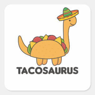 Tacosaurus Cinco De Mayo Dinosaur Funny Dino Vierkante Sticker