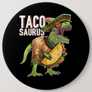 Tacosaurus Cinco de Mayo Dinosaur Taco Party Gift Ronde Button 6,0 Cm