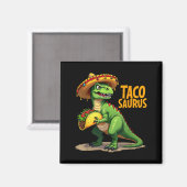 Tacosaurus cinco de mayo feest t-rex hoed magneet (Voorkant / Achterkant)