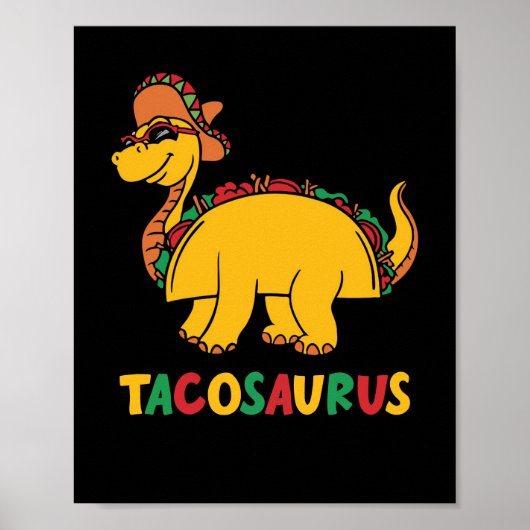 Tacosaurus Cinco de Mayo Funny Taco Dinosaur Poster (Voorkant)