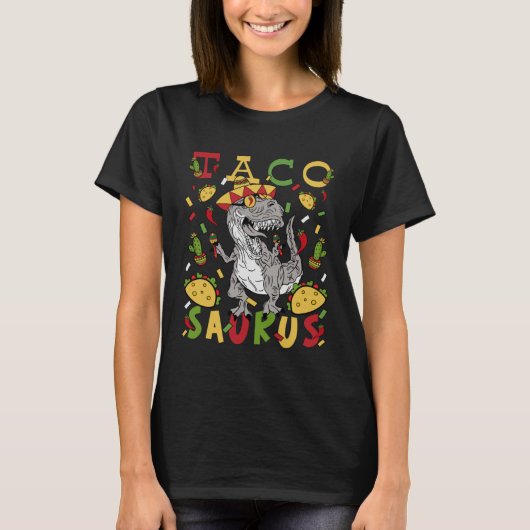 Tacosaurus dinosaurus rex cinco de mayo Kinder din T-shirt (Voorkant)