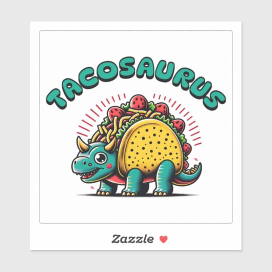 Tacosaurus Funny Dinosaur Sticker (Vel)