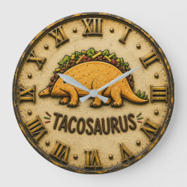 Tacosaurus Funny Taco Dinosaur Grote Klok