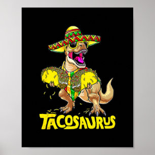 Tacosaurus Rex Dinosaur Taco Kinder Partij Funny Poster