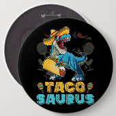 Tacosaurus Shirt Kind Taco Cinco de Mayo Kind Dino Ronde Button 6,0 Cm (Voorkant /achterkant)