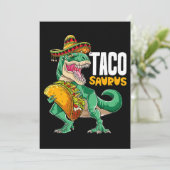 Tacosaurus Shirt Taco Cinco de Mayo Dinosaur T Rex Kaart (Staand voorkant)