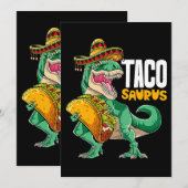 Tacosaurus Shirt Taco Cinco de Mayo Dinosaur T Rex Kaart (Voorkant / Achterkant)