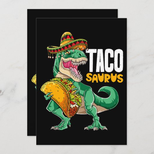Tacosaurus Shirt Taco Cinco de Mayo Dinosaur T Rex Kaart (Voorkant / Achterkant)