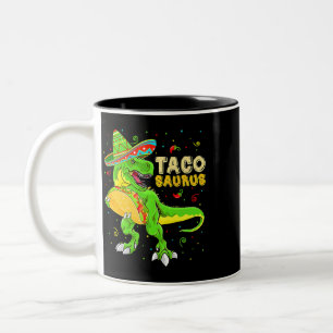 Tacosaurus Shirt Taco Cinco de Mayo Kinder Boys Di Tweekleurige Koffiemok