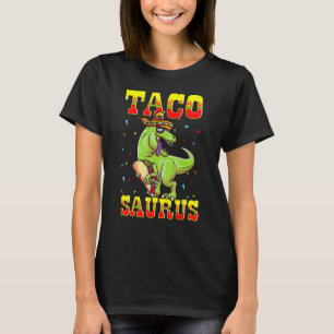 Tacosaurus T-Rex Tyrannosaurus Dinosaur Taco Somb T-shirt