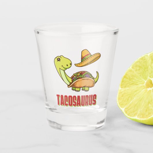 Tacosaurus Taco Dinosaur Cinco De Mayo Shot Glas (Voorkant)