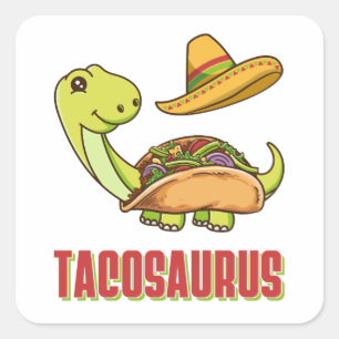 Tacosaurus Taco Dinosaur Cinco De Mayo Vierkante Sticker