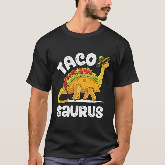 Tacosaurus Taco Dinosaur T Rex Funny Cinco De Mayo T-shirt (Voorkant)