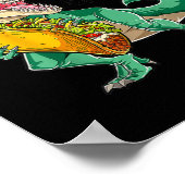 Tacosaurus Taco Dinosaur T rex Funny Cinco de Poster (Hoek)