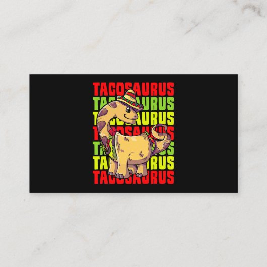 Tacosaurus taco saurus cinco de mayo dinosauriër 1 visitekaartje (Voorkant)
