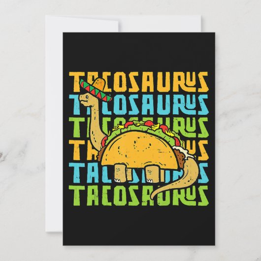Tacosaurus Taco Saurus Cinco de Mayo Funny Taco Kaart (Voorkant)