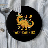 Tacosaurus Taco Saurus Dinosaur Mexicaans Cinco de Ronde Button 6,0 Cm (In situ)
