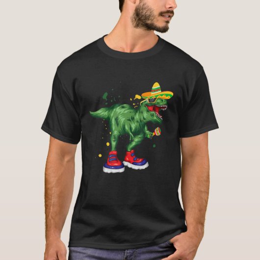 Tacosaurus Tex Funny Cinco De Mayo Dino T-shirt (Voorkant)