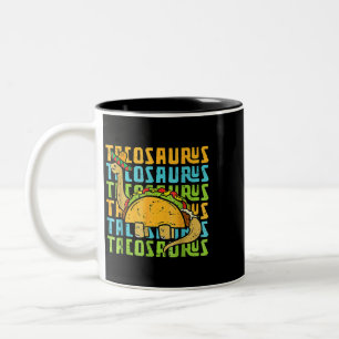 Tacosaurus TRex Dinosaur Taco Cinco de Mayo Party Tweekleurige Koffiemok