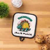 Tacosaurus Triceratops Funny Cartoon Pannenlap (Top down)