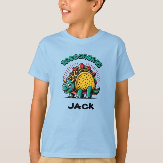 Tacosaurus Triceratops Funny Cartoon T-shirt (Voorkant)
